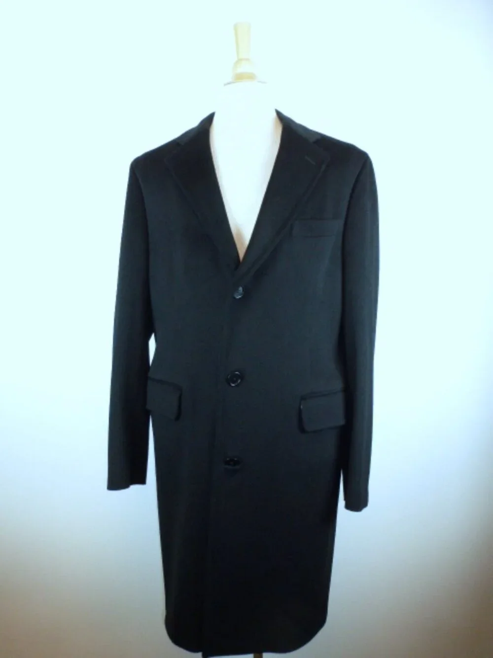 LUCIEN PELLAT FINET black Cashmere wool long Dress COAT skull lining i40 M / L